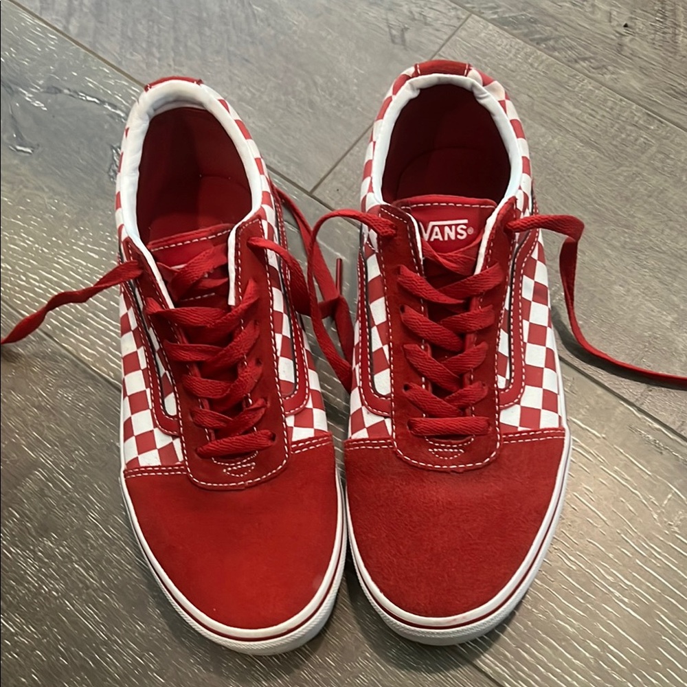 Vans Old Skool Checkerboard Red/White Sneakers Sz 6 Youth
